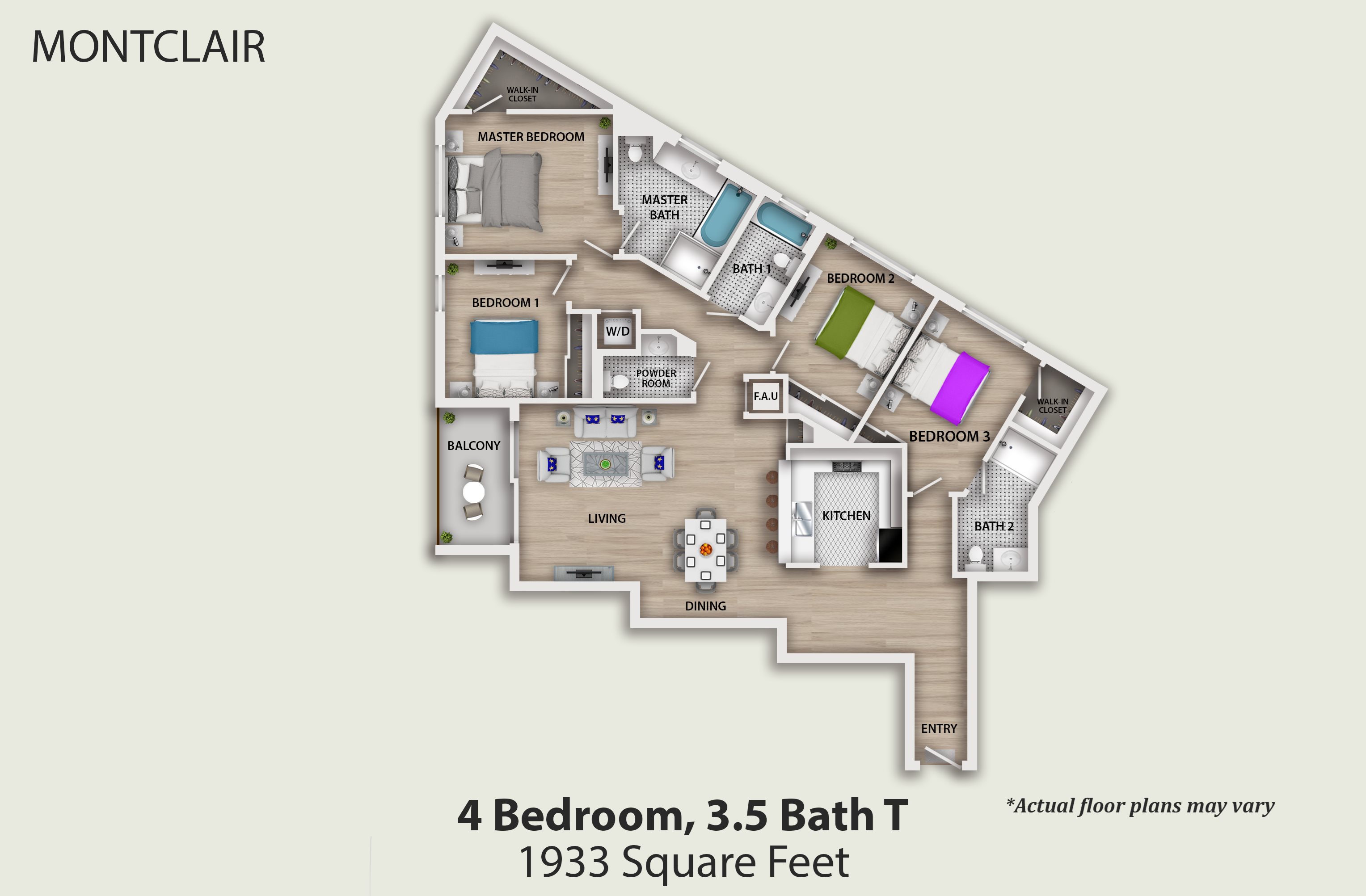 4 Bedroom 3 and half Bath Unit 207 4 Bedroom 3 and half Bath Unit 207